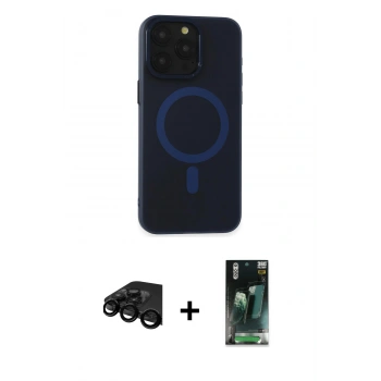 MARSİLYAN™- iPhone 15 Pro Max Kılıf Yadigar Işık - Şeffaf 360 Full Body Arka Koruyucu + Raze Metal Kamera Lens - SH