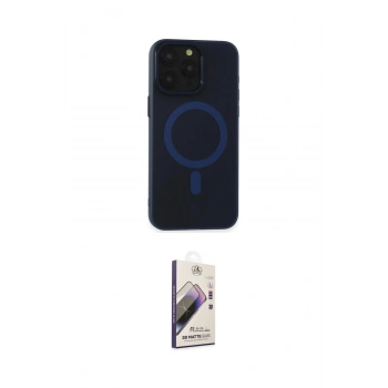 MARSİLYAN™- iPhone 15 Pro Max Kılıf Yadigar Işık - Siyah Bilvis 3D Mat Cam Ekran Koruyucu