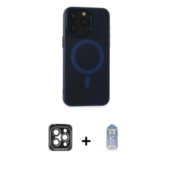 MARSİLYAN™- iPhone 15 Pro Max Kılıf Yadigar Işık - Siyah Joko Magic 5D Cam + PVD Metal Kamera Lens - GI