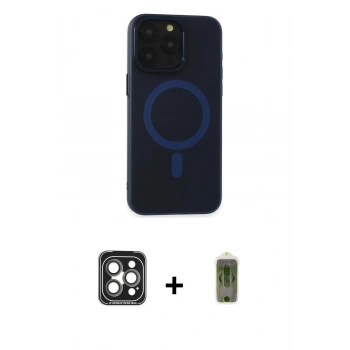 MARSİLYAN™- iPhone 15 Pro Max Kılıf Yadigar Işık - Siyah Joko Magic 5D Hayalet Cam + PVD Metal Kamera Lens - GI