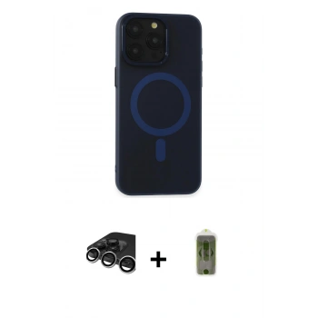 MARSİLYAN™- iPhone 15 Pro Max Kılıf Yadigar Işık - Siyah Joko Magic 5D Hayalet Cam + Raze Metal Kamera Lens - GS