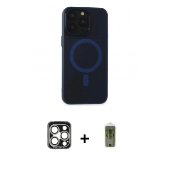 MARSİLYAN™- iPhone 15 Pro Max Kılıf Yadigar Işık - Siyah Joko Magic 5D Hayalet Cam + PVD Metal Kamera Lens - GS