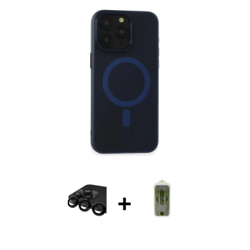 MARSİLYAN™- iPhone 15 Pro Max Kılıf Yadigar Işık - Siyah Joko Magic 5D Hayalet Cam + Raze Metal Kamera Lens - SH