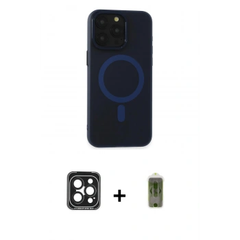 MARSİLYAN™- iPhone 15 Pro Max Kılıf Yadigar Işık - Siyah Joko Magic 5D Hayalet Cam + PVD Metal Kamera Lens - SH