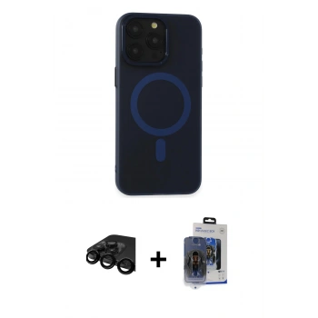 MARSİLYAN™- iPhone 15 Pro Max Kılıf Yadigar Işık - Siyah Vanessa Magic Cam + Raze Metal Kamera Lens - SH