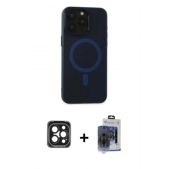 MARSİLYAN™- iPhone 15 Pro Max Kılıf Yadigar Işık - Siyah Vanessa Magic Cam + PVD Metal Kamera Lens - SH