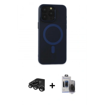 MARSİLYAN™- iPhone 15 Pro Max Kılıf Yadigar Işık - Siyah Vanessa Magic Hayalet Cam + Raze Metal Kamera Lens - TMGI