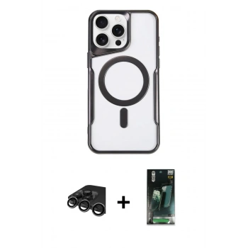 MARSİLYAN™- iPhone 15 Pro Max Kılıf Yadigar Klasik Özel Seri - Şeffaf 360 Full Body Arka Koruyucu + Raze Metal Kamera Lens - TMGI