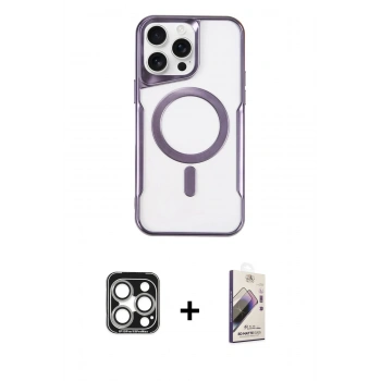 MARSİLYAN™- iPhone 15 Pro Max Kılıf Yadigar Klasik Özel Seri - Siyah Bilvis 3D Mat Cam Ekran Koruyucu + PVD Metal Kamera Lens - GS