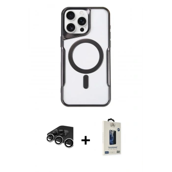 MARSİLYAN™- iPhone 15 Pro Max Kılıf Yadigar Klasik Özel Seri - Siyah Bilvis Hayalet Cam Ekran Koruyucu + Raze Metal Kamera Lens - GS