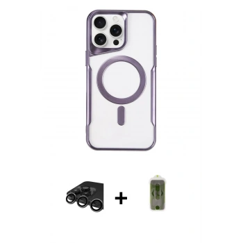 MARSİLYAN™- iPhone 15 Pro Max Kılıf Yadigar Klasik Özel Seri - Siyah Joko Magic 5D Hayalet Cam + Raze Metal Kamera Lens - TMGI