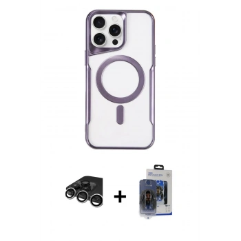MARSİLYAN™- iPhone 15 Pro Max Kılıf Yadigar Klasik Özel Seri - Siyah Vanessa Magic Cam + Raze Metal Kamera Lens - GS