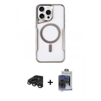 MARSİLYAN™- iPhone 15 Pro Max Kılıf Yadigar Klasik Özel Seri - Siyah Vanessa Magic Cam + Raze Metal Kamera Lens - TMGI