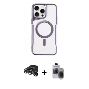 MARSİLYAN™- iPhone 15 Pro Max Kılıf Yadigar Klasik Özel Seri - Siyah Vanessa Magic Hayalet Cam + Raze Metal Kamera Lens - GS