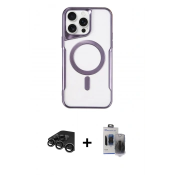 MARSİLYAN™- iPhone 15 Pro Max Kılıf Yadigar Klasik Özel Seri - Siyah Vanessa Magic Hayalet Cam + Raze Metal Kamera Lens - TMGI