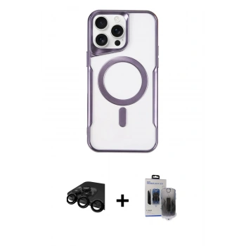 MARSİLYAN™- iPhone 15 Pro Max Kılıf Yadigar Klasik Özel Seri - Siyah Vanessa Magic Hayalet Cam + Raze Metal Kamera Lens - SH