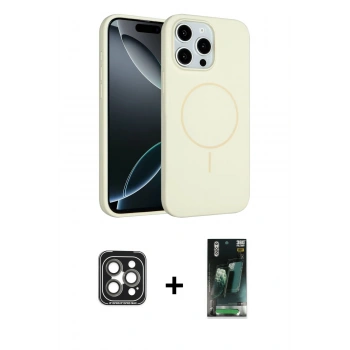 MARSİLYAN™- iPhone 15 Pro Max Kılıf Yankı Form Serisi - Siyah 360 Mat Full Body Arka Koruyucu + PVD Metal Kamera Lens - GI