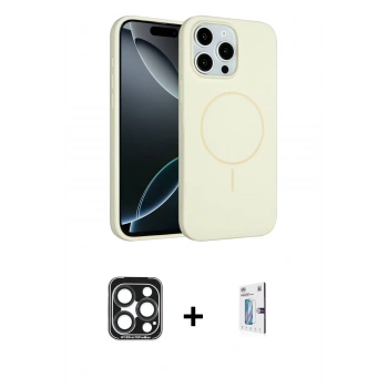 MARSİLYAN™- iPhone 15 Pro Max Kılıf Yankı Form Serisi - Siyah Bilvis 0.18mm Plus Cam Ekran Koruyucu + PVD Metal Kamera Lens - LT