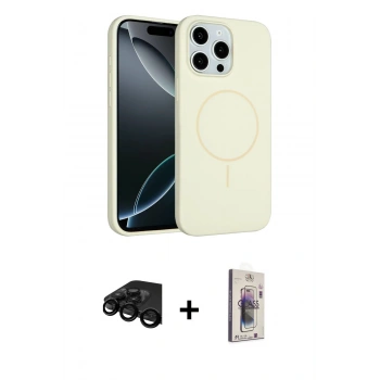 MARSİLYAN™- iPhone 15 Pro Max Kılıf Yankı Form Serisi - Siyah Bilvis 3D Cam Ekran Koruyucu + Raze Metal Kamera Lens - SH