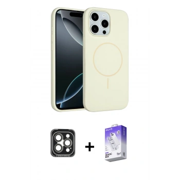 MARSİLYAN™- iPhone 15 Pro Max Kılıf Yankı Form Serisi - Siyah Bilvis 5in1 3D Magic Cam Ekran Koruyucu + PVD Metal Kamera Lens - GI
