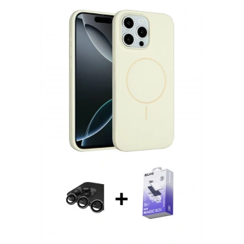 MARSİLYAN™- iPhone 15 Pro Max Kılıf Yankı Form Serisi - Siyah Bilvis 5in1 5D Magic Hayalet Cam Ekran Koruyucu + Raze Metal Kamera Lens - TMGI