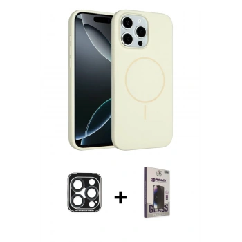 MARSİLYAN™- iPhone 15 Pro Max Kılıf Yankı Form Serisi - Siyah Bilvis Hayalet Cam Ekran Koruyucu + PVD Metal Kamera Lens - LT
