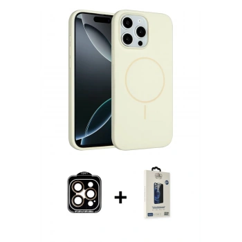 MARSİLYAN™- iPhone 15 Pro Max Kılıf Yankı Form Serisi - Siyah Bilvis Hayalet Cam Ekran Koruyucu + PVD Metal Kamera Lens - TU