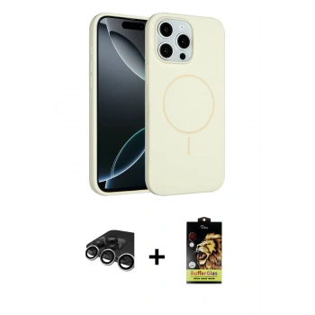 MARSİLYAN™- iPhone 15 Pro Max Kılıf Yankı Form Serisi - Siyah Buffer Cam Ekran Koruyucu + Raze Metal Kamera Lens - GS