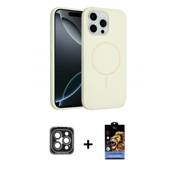 MARSİLYAN™- iPhone 15 Pro Max Kılıf Yankı Form Serisi - Siyah Buffer Hayalet Cam Ekran Koruyucu + PVD Metal Kamera Lens - GI