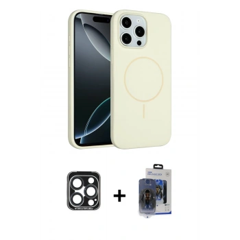 MARSİLYAN™- iPhone 15 Pro Max Kılıf Yankı Form Serisi - Siyah Vanessa Magic Cam + PVD Metal Kamera Lens - LT