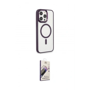 MARSİLYAN™- iPhone 15 Pro Max Kılıf Yankı Işık Özel Seri - Siyah Bilvis 3D Mat Cam Ekran Koruyucu