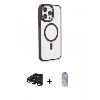 MARSİLYAN™- iPhone 15 Pro Max Kılıf Yankı Işık Özel Seri - Siyah Joko Magic 5D Cam + Raze Metal Kamera Lens - LT