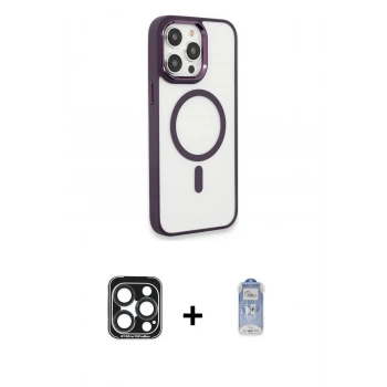 MARSİLYAN™- iPhone 15 Pro Max Kılıf Yankı Işık Özel Seri - Siyah Joko Magic 5D Cam + PVD Metal Kamera Lens - LT