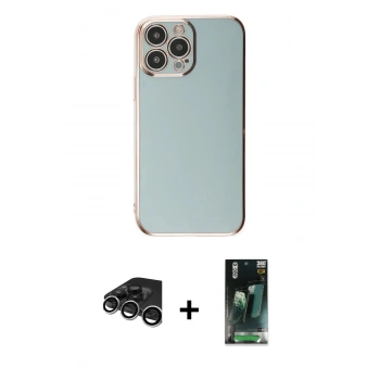 MARSİLYAN™- iPhone 15 Pro Max Kılıf Yankı Serisi - Siyah 360 Mat Full Body Arka Koruyucu + Raze Metal Kamera Lens - GS