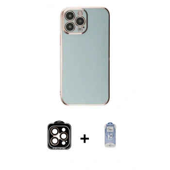 MARSİLYAN™- iPhone 15 Pro Max Kılıf Yankı Serisi - Siyah Joko Magic 5D Cam + PVD Metal Kamera Lens - TU