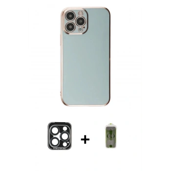 MARSİLYAN™- iPhone 15 Pro Max Kılıf Yankı Serisi - Siyah Joko Magic 5D Hayalet Cam + PVD Metal Kamera Lens - LT