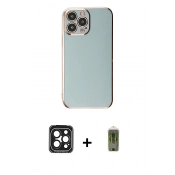 MARSİLYAN™- iPhone 15 Pro Max Kılıf Yankı Serisi - Siyah Joko Magic 5D Hayalet Cam + PVD Metal Kamera Lens - SH