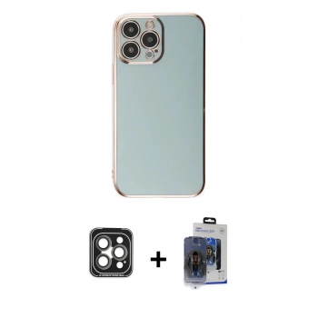 MARSİLYAN™- iPhone 15 Pro Max Kılıf Yankı Serisi - Siyah Vanessa Magic Cam + PVD Metal Kamera Lens - GI