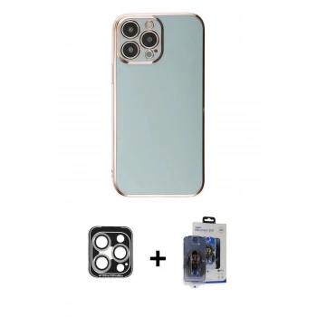 MARSİLYAN™- iPhone 15 Pro Max Kılıf Yankı Serisi - Siyah Vanessa Magic Cam + PVD Metal Kamera Lens - GS
