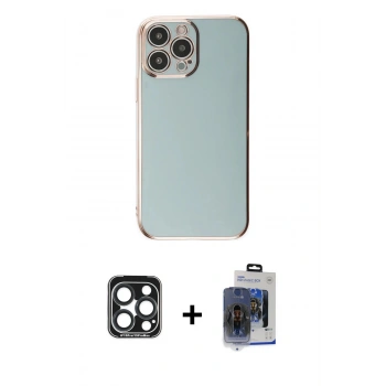 MARSİLYAN™- iPhone 15 Pro Max Kılıf Yankı Serisi - Siyah Vanessa Magic Cam + PVD Metal Kamera Lens - LT