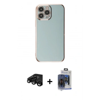 MARSİLYAN™- iPhone 15 Pro Max Kılıf Yankı Serisi - Siyah Vanessa Magic Cam + Raze Metal Kamera Lens - SH