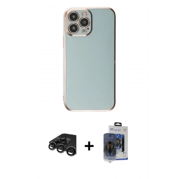 MARSİLYAN™- iPhone 15 Pro Max Kılıf Yankı Serisi - Siyah Vanessa Magic Cam + Raze Metal Kamera Lens - TMGI