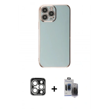 MARSİLYAN™- iPhone 15 Pro Max Kılıf Yankı Serisi - Siyah Vanessa Magic Hayalet Cam + PVD Metal Kamera Lens - GS