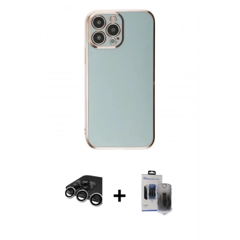 MARSİLYAN™- iPhone 15 Pro Max Kılıf Yankı Serisi - Siyah Vanessa Magic Hayalet Cam + Raze Metal Kamera Lens - GS