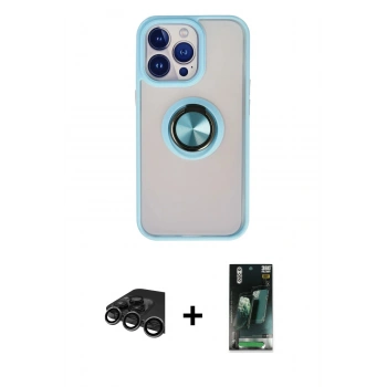 MARSİLYAN™- iPhone 15 Pro Max Kılıf Yörünge Çizgi - Şeffaf 360 Full Body Arka Koruyucu + Raze Metal Kamera Lens - TMGI