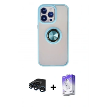 MARSİLYAN™- iPhone 15 Pro Max Kılıf Yörünge Çizgi - Siyah Bilvis 5in1 3D Magic Cam Ekran Koruyucu + Raze Metal Kamera Lens - LT