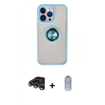 MARSİLYAN™- iPhone 15 Pro Max Kılıf Yörünge Çizgi - Siyah Joko Magic 5D Cam + Raze Metal Kamera Lens - GS
