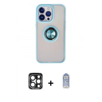 MARSİLYAN™- iPhone 15 Pro Max Kılıf Yörünge Çizgi - Siyah Joko Magic 5D Cam + PVD Metal Kamera Lens - LT