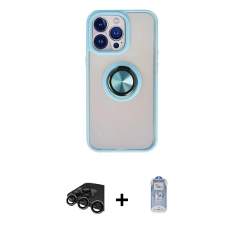 MARSİLYAN™- iPhone 15 Pro Max Kılıf Yörünge Çizgi - Siyah Joko Magic 5D Cam + Raze Metal Kamera Lens - TMGI
