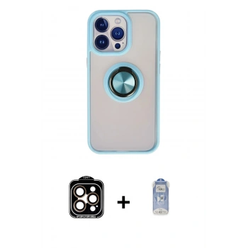MARSİLYAN™- iPhone 15 Pro Max Kılıf Yörünge Çizgi - Siyah Joko Magic 5D Cam + PVD Metal Kamera Lens - TU